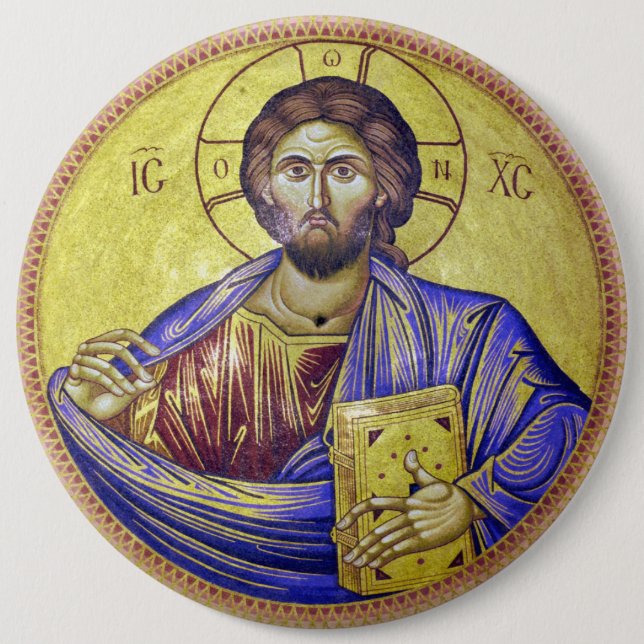 Bóton Redondo 15.24cm Pantocrator cristo (Frente)