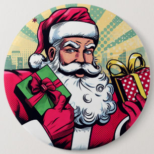 Bóton Redondo 15.24cm Papais noeis de banda desenhada/Natal