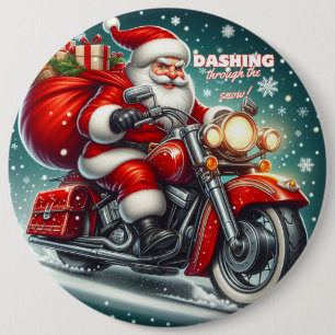 Bóton Redondo 15.24cm Papais noeis de motocicleta