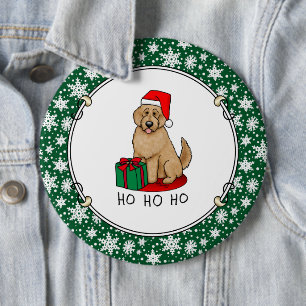 Bóton Redondo 15.24cm Papais noeis de Natal Goldendoododle (ouro vermelh