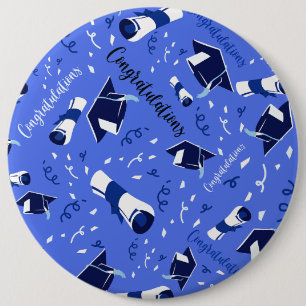 Bóton Redondo 15.24cm Parabéns pela Formatura Azul