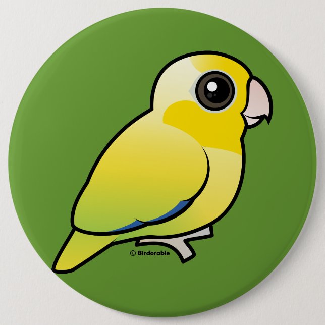 Bóton Redondo 15.24cm Parrotlet pacífico amarelo (Frente)