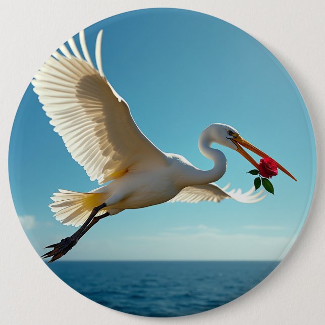 Bóton Redondo 15.24cm Pássaro viajante (Frente)