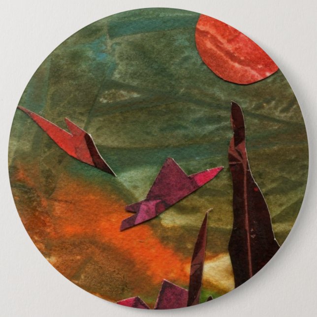 Bóton Redondo 15.24cm "Pássaros-Fogo" Sci-Fi (Frente)