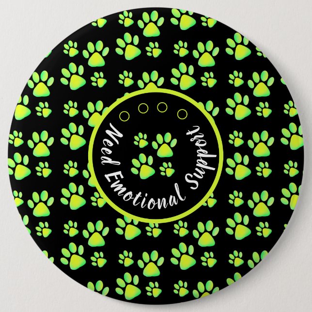 Bóton Redondo 15.24cm Pata de animais verde personalizada (Frente)