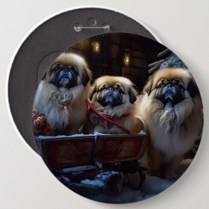 Bóton Redondo 15.24cm Pekingese Christmas Fesason Season