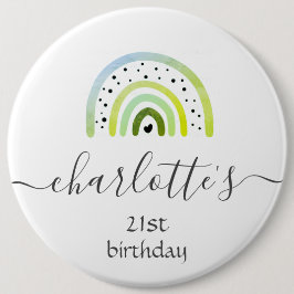 Bóton Redondo 15.24cm Personalizar crachá - Rainbow Green