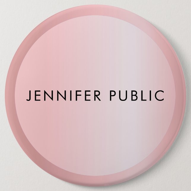 Bóton Redondo 15.24cm Personalizar Modelo Elegante Monograma Dourado de  (Frente)