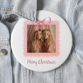 Bóton Redondo 15.24cm Personalized Christmas Photo Button