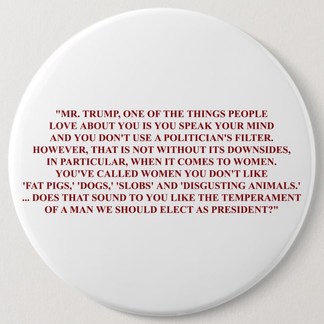 Bóton Redondo 15.24cm Pin da pergunta de Megyn Kelly (Frente)