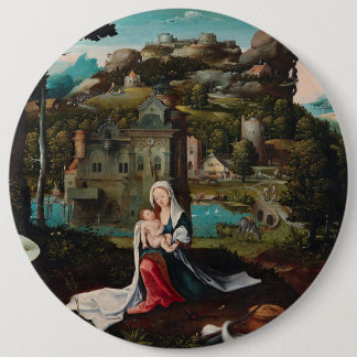 Bóton Redondo 15.24cm Pintura a óleo de madeira