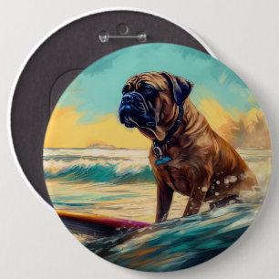 Bóton Redondo 15.24cm Pintura de Navegação em Praia Bullmastiff