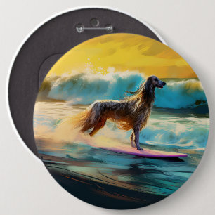 Bóton Redondo 15.24cm Pintura de surf em praia de hound afegã