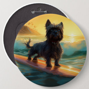 Bóton Redondo 15.24cm Pintura de Surf na Praia de Affenpinscher