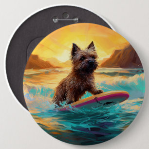 Bóton Redondo 15.24cm Pintura de Surf na Praia do Cairn Terrier
