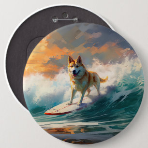 Bóton Redondo 15.24cm Pintura de surfe na praia de Akita