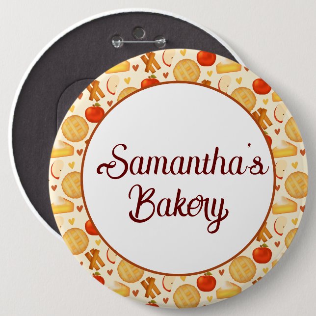 Bóton Redondo 15.24cm Pizza E Ingredientes De Maçã Fashiada (Frente & Verso)