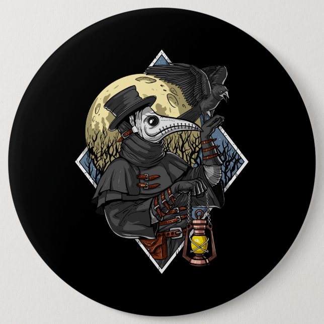 Bóton Redondo 15.24cm Plague Doutor (Frente)