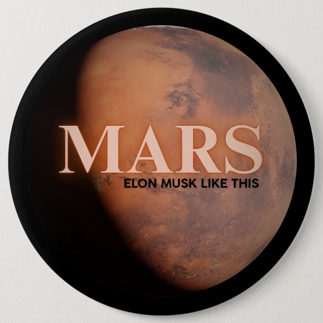 Bóton Redondo 15.24cm Planeta Marte Engraçado  (Frente)