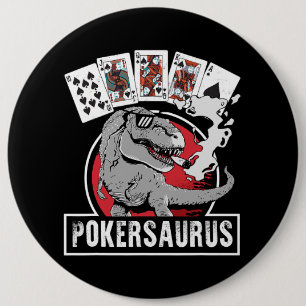 Bóton Redondo 15.24cm Poker Poker T Rex Dinosaur Gambing G