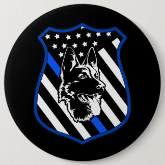 Bóton Redondo 15.24cm Police Dog Badge Pin Button Larger
