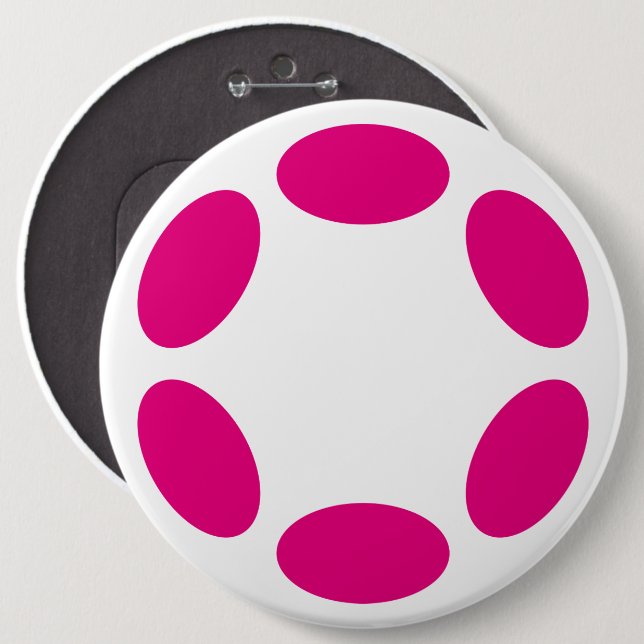 Bóton Redondo 15.24cm Polkadot (Frente & Verso)