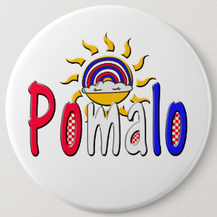 Bóton Redondo 15.24cm Pomalo - Relaxação Croata com Sol e Arco-íris