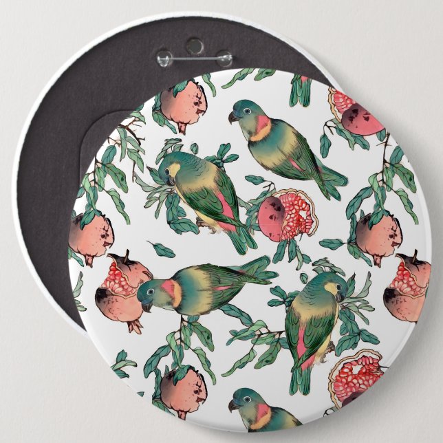 Bóton Redondo 15.24cm Pomegranato e aves (Frente & Verso)