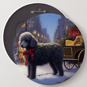 Bóton Redondo 15.24cm Poodle Christmas Fesason