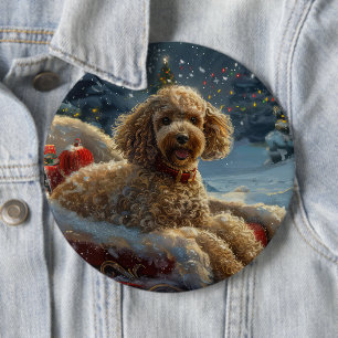 Bóton Redondo 15.24cm Poodô Cachorro Natal Festivo