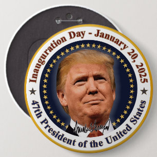 Bóton Redondo 15.24cm Posse do Presidente Trump Dia 20 de Janeiro de 202