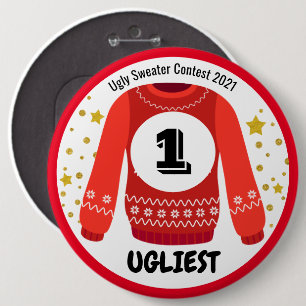 Bóton Redondo 15.24cm Prêmio de Concurso Ugly Sweater