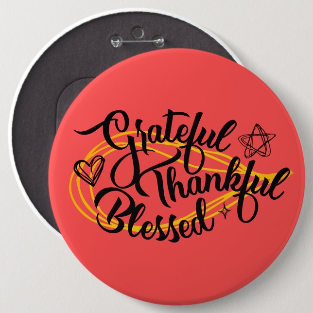 Bóton Redondo 15.24cm Presentes de Ação de Graças (Frente & Verso)