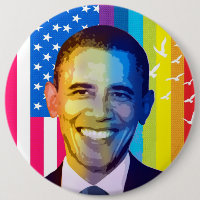 Presidente Obama Retrait-Rainbow & USA Flag