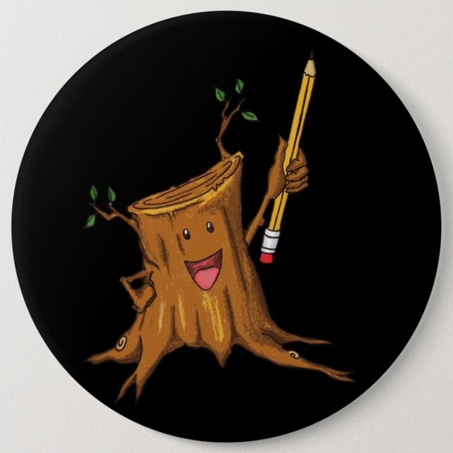 Bóton Redondo 15.24cm Preto (colossal) Stumpy do botão (Frente)