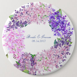 Bóton Redondo 15.24cm Primavera Lilac Flower Blossom-Floral Casamento