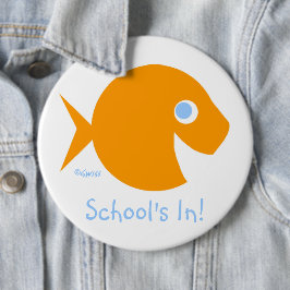 Bóton Redondo 15.24cm Professora de volta à escola de classe em peixes d