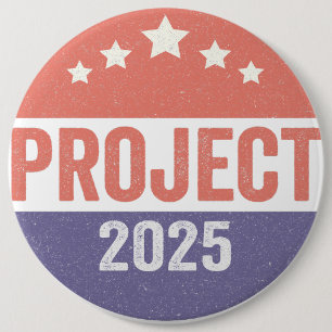 Bóton Redondo 15.24cm Project 2025 Trump American Patroitic USA