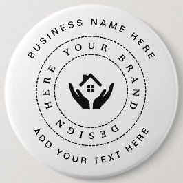 Bóton Redondo 15.24cm Promocional de texto e logotipo personalizado mini