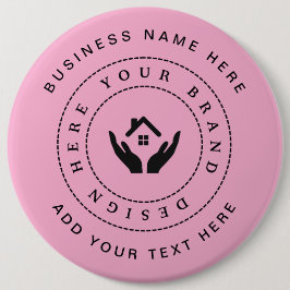 Bóton Redondo 15.24cm Promocional de texto e logotipo personalizado mini