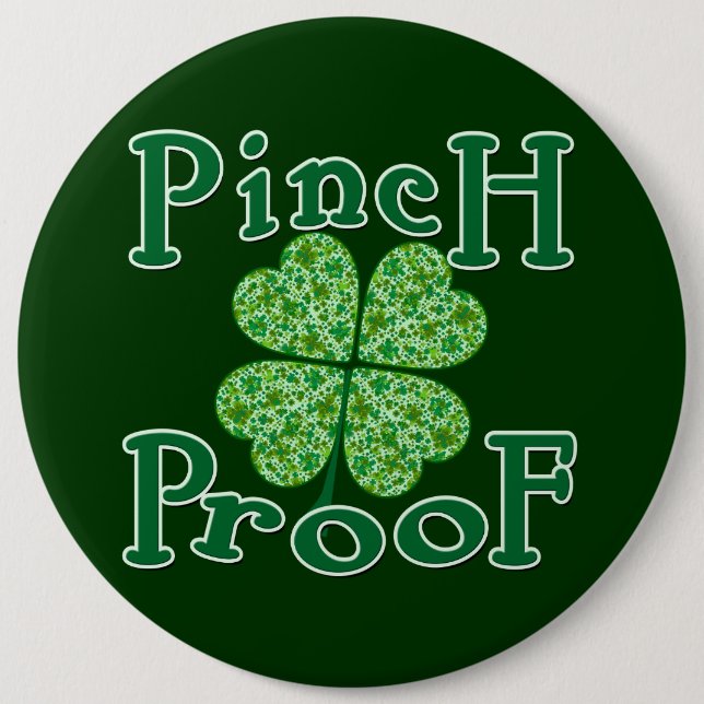 Bóton Redondo 15.24cm PROOF PINCH com camiseta irlandesa Shamrocks (Frente)