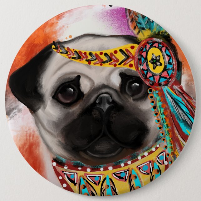 BÓTON REDONDO 15.24CM  PUG (Frente)