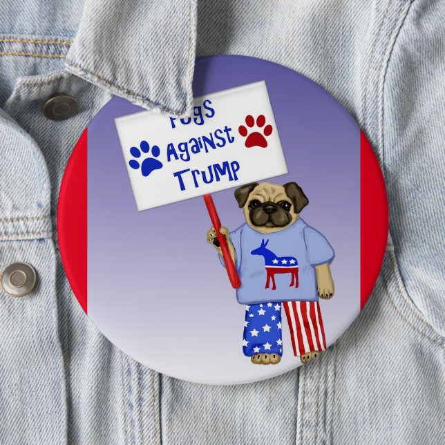 Bóton Redondo 15.24cm Pugs Contra Trump (In Situ)