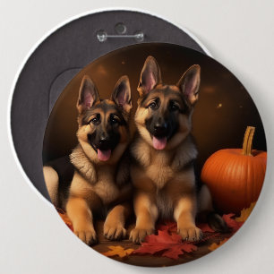 Bóton Redondo 15.24cm Pumpkin da Delícia de Outono de german shepherd