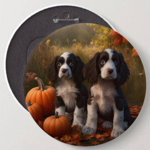 Bóton Redondo 15.24cm Pumpkin de Delícia de outono de Springer Spaniel