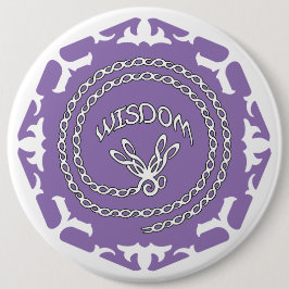 Bóton Redondo 15.24cm Purple Crown Chakra "Wisdom" Dragonfly White BG