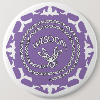 Bóton Redondo 15.24cm Purple Crown Chakra "Wisdom" Dragonfly White BG