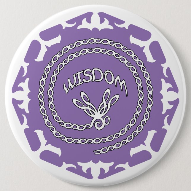 Bóton Redondo 15.24cm Purple Crown Chakra "Wisdom" Dragonfly White BG (Frente)