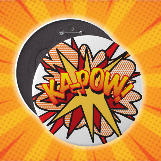 Bóton Redondo 15.24cm Quadrinho Divertido Arte Pop KA-POW