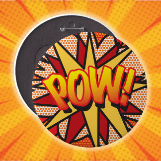 Bóton Redondo 15.24cm Quadrinho Divertido Arte Pop POW